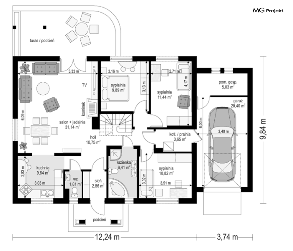 Niezapominajka z garażem