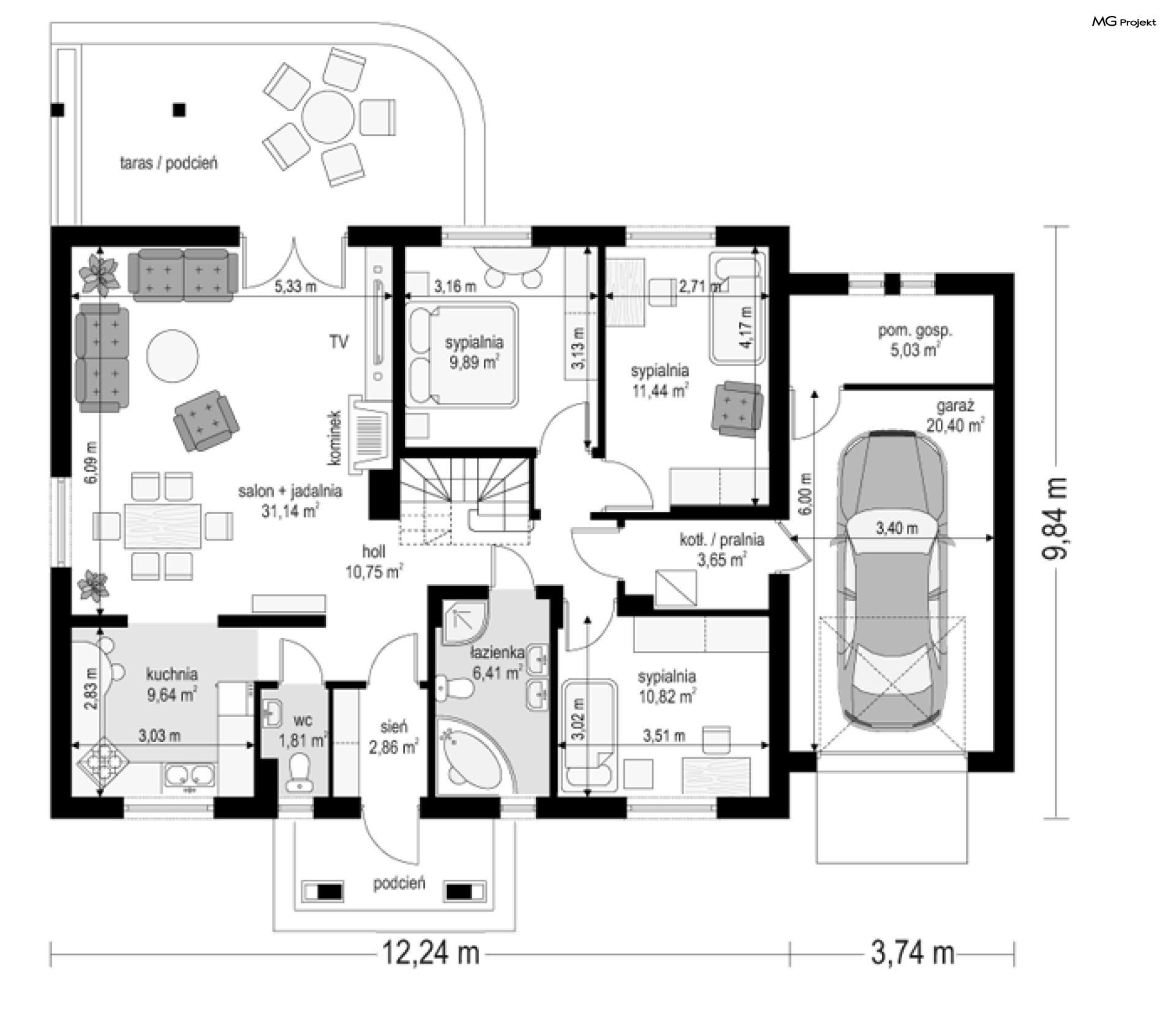 Niezapominajka z garażem