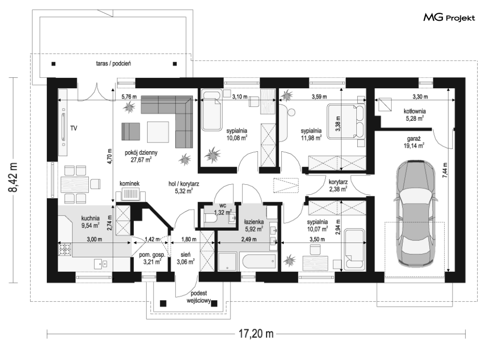 Słoneczny z garażem 2