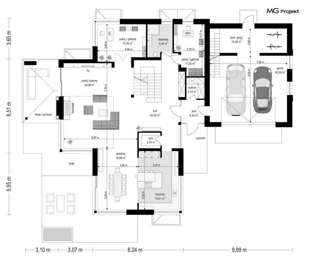 Dom z widokiem wariant C