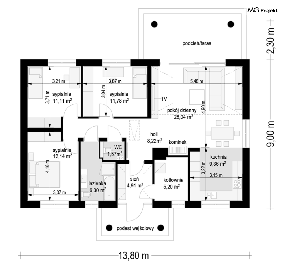 Dom na Dębowej wariant B