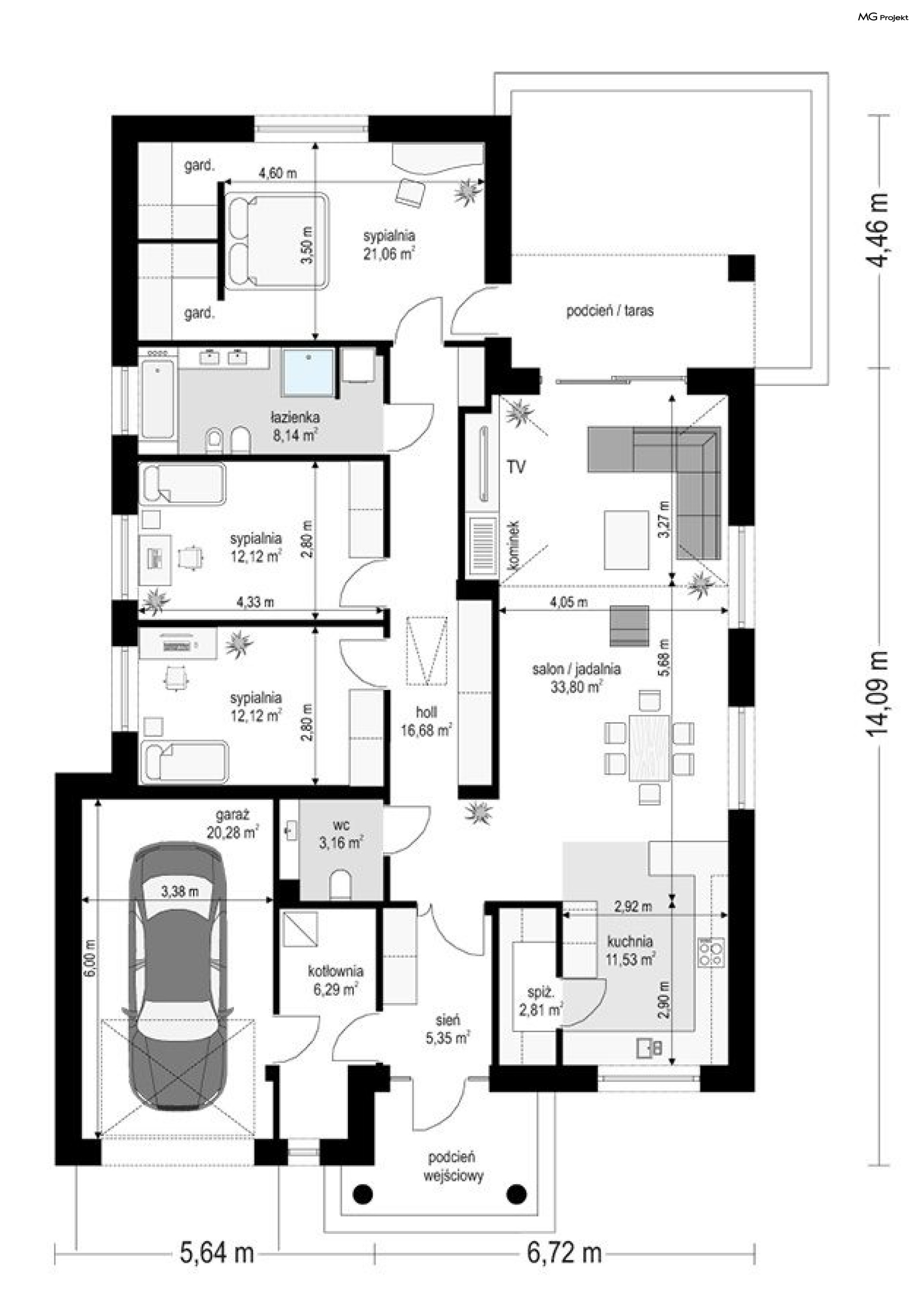 Parterowy Wąski wariant B